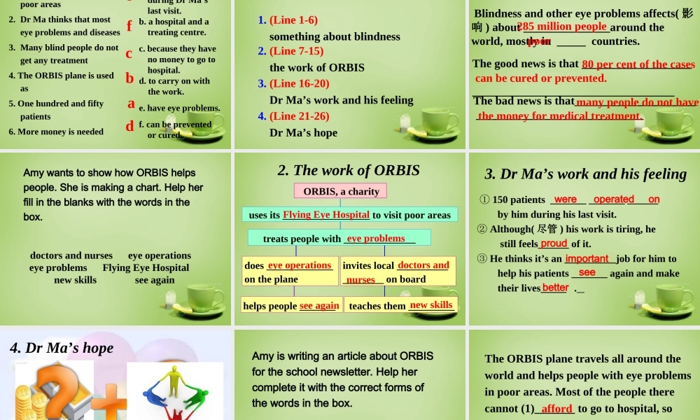 江苏省永丰县初级中学八年级英语下册 Unit 7 International Charities Reading课件 .ppt