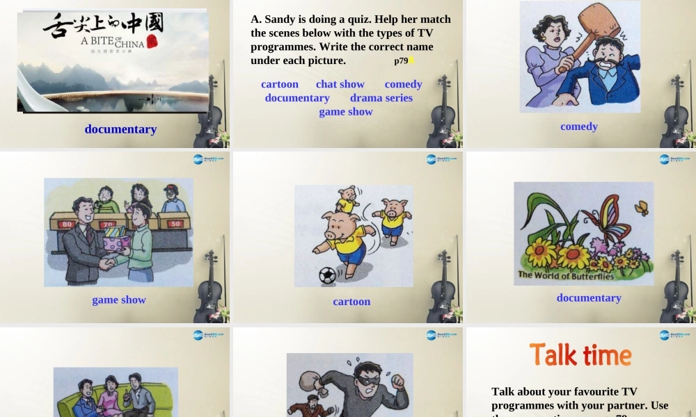 九年级英语上 册九年级英语上册 Unit 6 TV programmes Welcome to the unit课件 .ppt