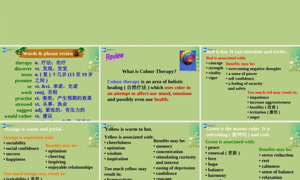 九年级英语上 册九年级英语上册 Unit 2 Colours Integrated skills课件 .ppt