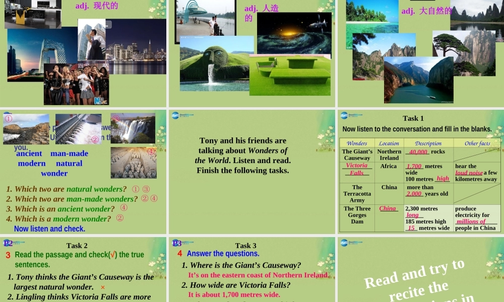 九年级英语上册 Module 1 Wonders of the world Unit 1课件.ppt