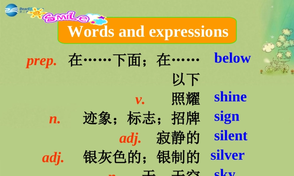 九年级英语上册 Module 1 Wonders of the world Unit 2单词导入（汉-英）课件.ppt