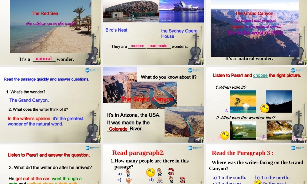 九年级英语上册 Module 1 Unit 2 The Grand Canyon was not just big课件.ppt