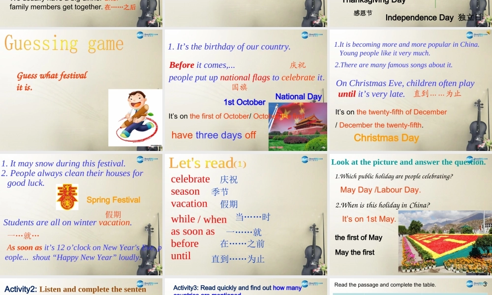 九年级英语上册 Module 2 Unit 1 My family always go somewhere interesting as soon as the holiday begins课件.ppt