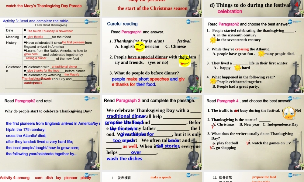 九年级英语上册 Module 2 Unit 2 We have celebrated the festival since the first pioneers arrived in课件.ppt