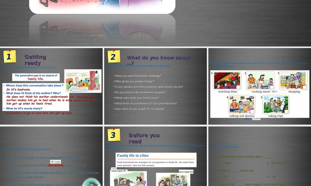 九年级英语上册 Module 2 Unit 3 Family life Period 1课件 .ppt