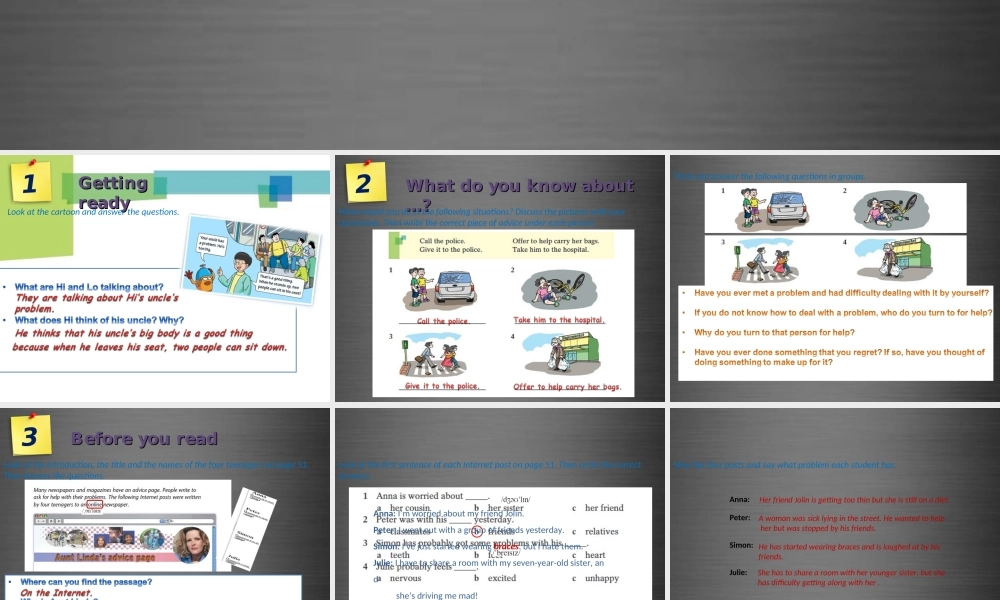 九年级英语上册 Module 2 Unit 4 Problems and advice Period 1课件 .ppt