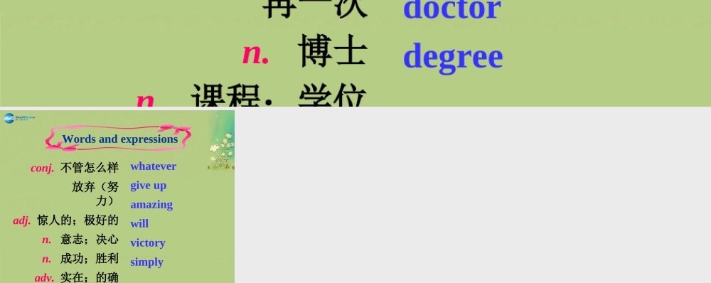 九年级英语上册 Module 3 Heroes Unit 1单词导入（汉-英）课件 .ppt