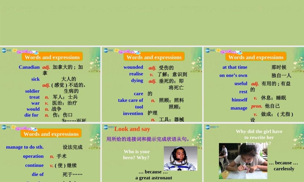 九年级英语上册 Module 3 Heroes Unit 2课件 .ppt