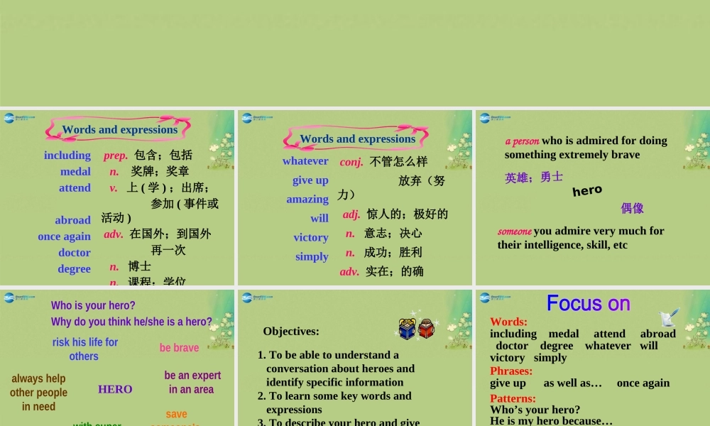 九年级英语上册 Module 3 Heroes Unit 1课件 .ppt