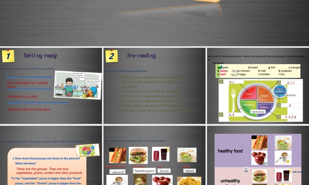 九年级英语上册 Module 3 Unit 6 Healthy diet Period 1课件 .ppt