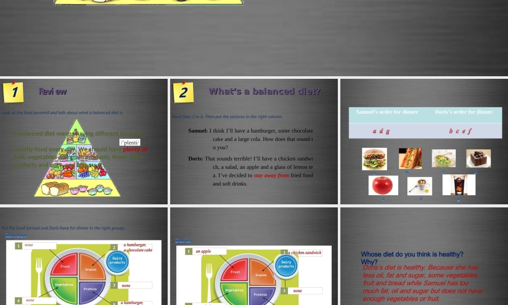 九年级英语上册 Module 3 Unit 6 Healthy diet Period 2课件 .ppt