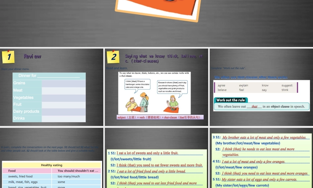 九年级英语上册 Module 3 Unit 6 Healthy diet Period 4课件 .ppt