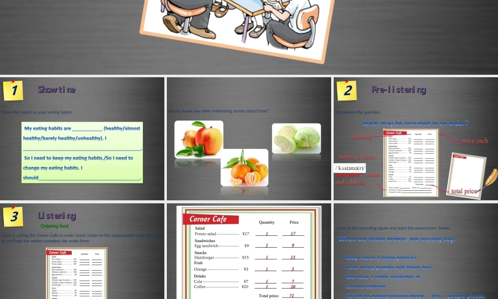 九年级英语上册 Module 3 Unit 6 Healthy diet Period 3课件 .ppt