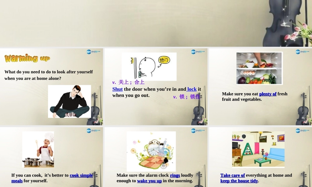 九年级英语上册 Module 4 Unit 1 I can look after myselfalthough it won’t be easy for me课件.ppt