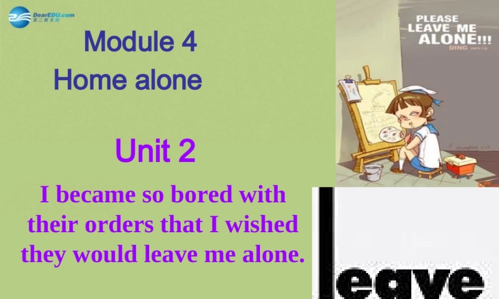 九年级英语上册 Module 4 Home alone Unit 2课件.ppt