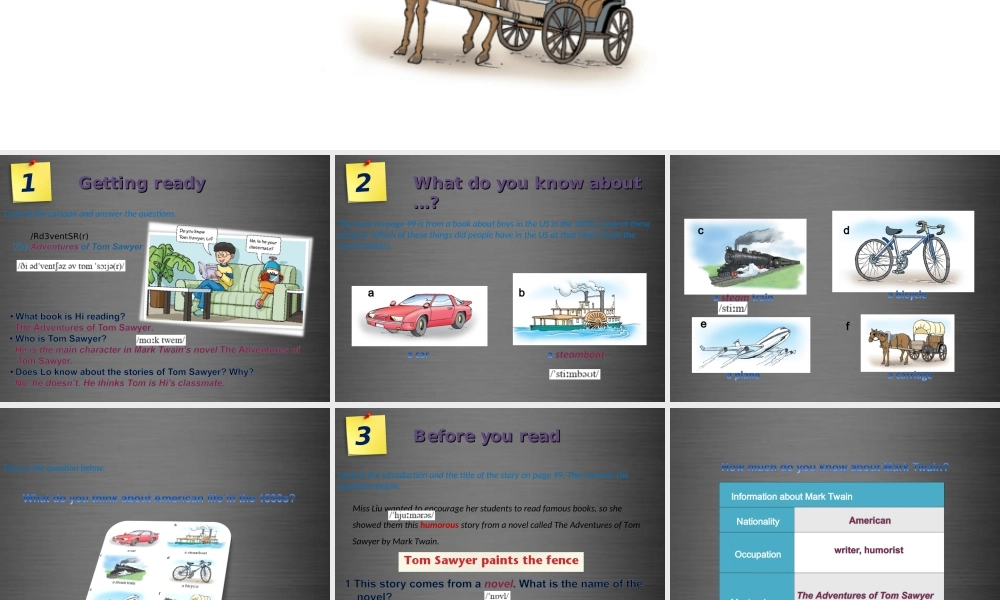 九年级英语上册 Module 4 Unit 7 The Adventures of Tom Sawyer Period 1课件 .ppt