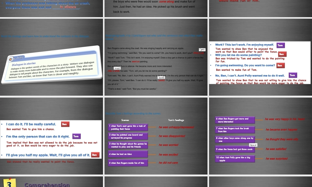 九年级英语上册 Module 4 Unit 7 The Adventures of Tom Sawyer Period 2课件 .ppt