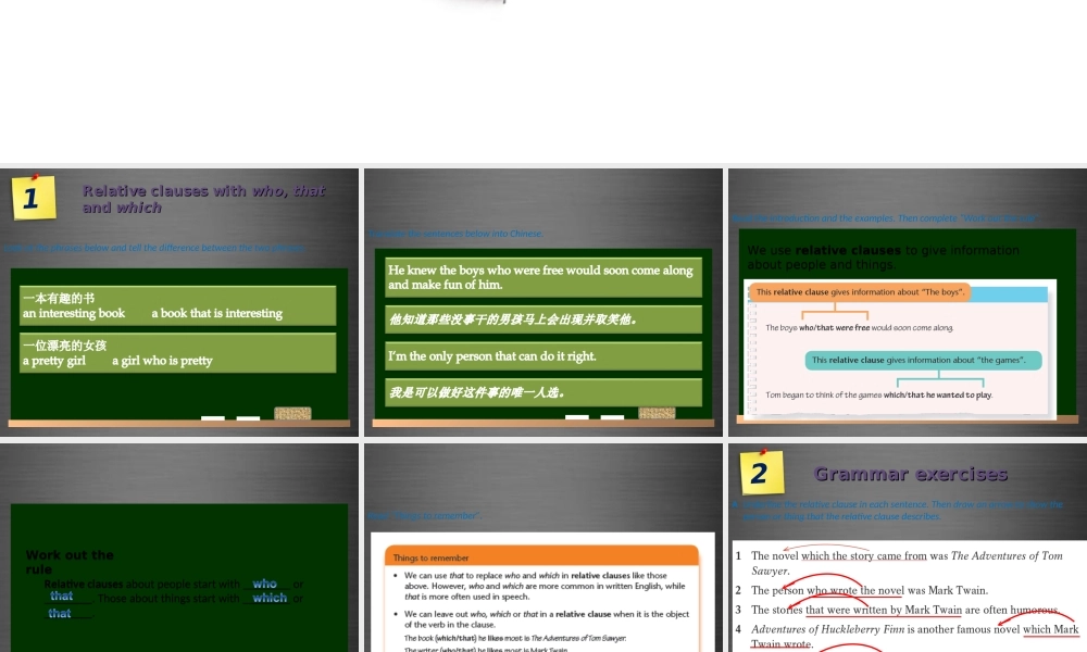 九年级英语上册 Module 4 Unit 7 The Adventures of Tom Sawyer Period 4课件 .ppt