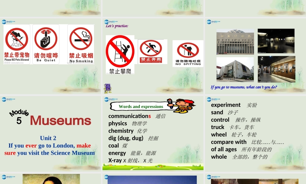 九年级英语上册 Module 5 Museums Unit 2 If you ever go to London make sure you visit the Science Museum课件.ppt