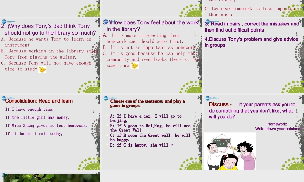 九年级英语上册 Module 6 Problems Unit 1 If I start after dinnerI’ll finish it before I go to bed课件.ppt