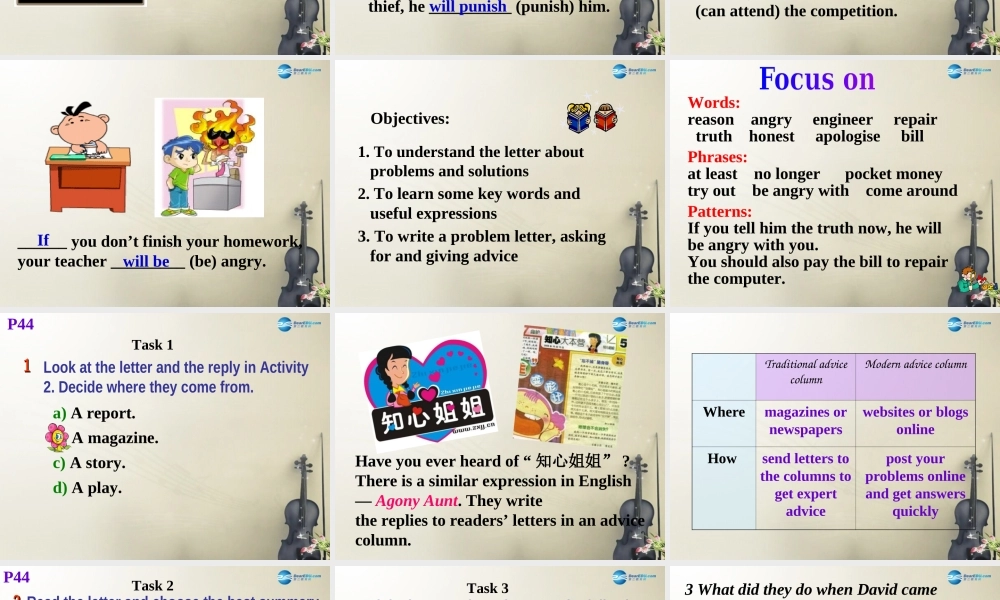 九年级英语上册 Module 6 Unit 2 If you tell him the truth now you will show that you are honest课件.ppt