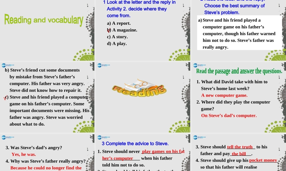 九年级英语上册 Module 6 Unit 2 If you tell him the truth nowyou will show that you are honest课件.ppt