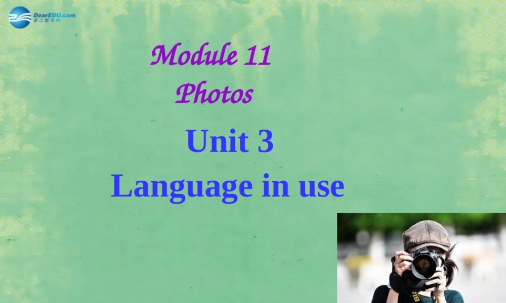 九年级英语上册 Module 11 Photos Unit 3 Language in use课件.ppt