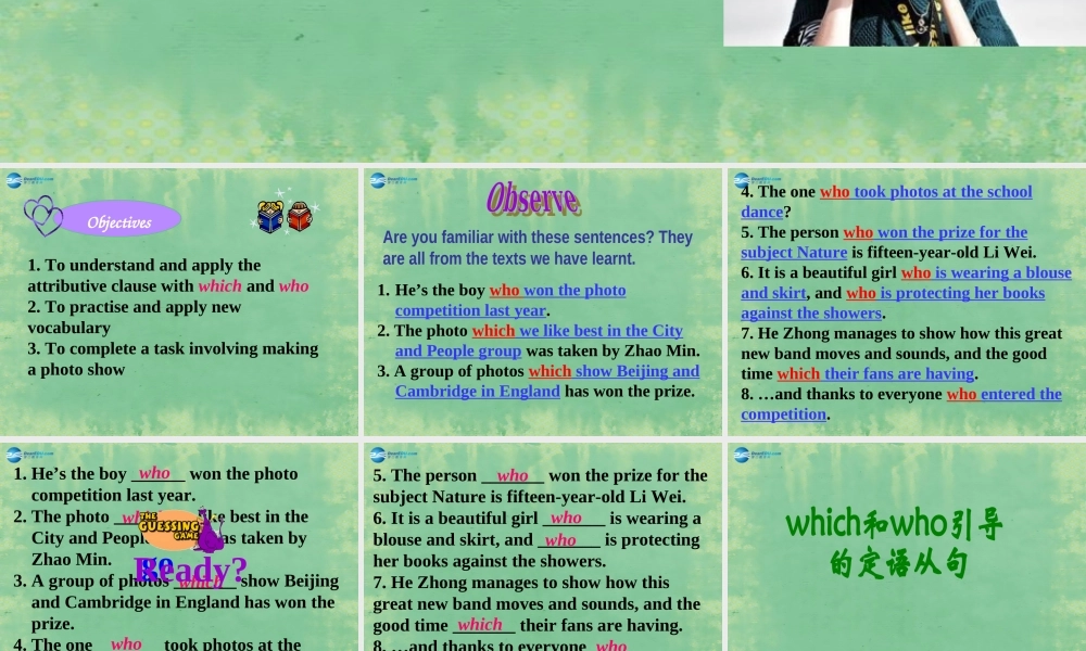 九年级英语上册 Module 11 Photos Unit 3 Language in use课件.ppt