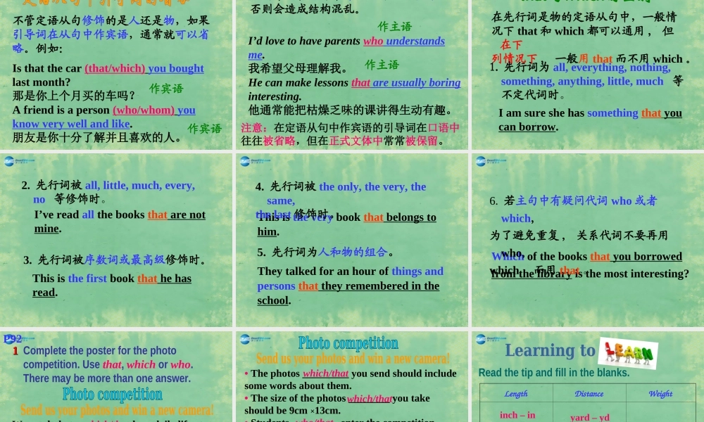 九年级英语上册 Module 11 Photos Unit 3 Language in use课件.ppt