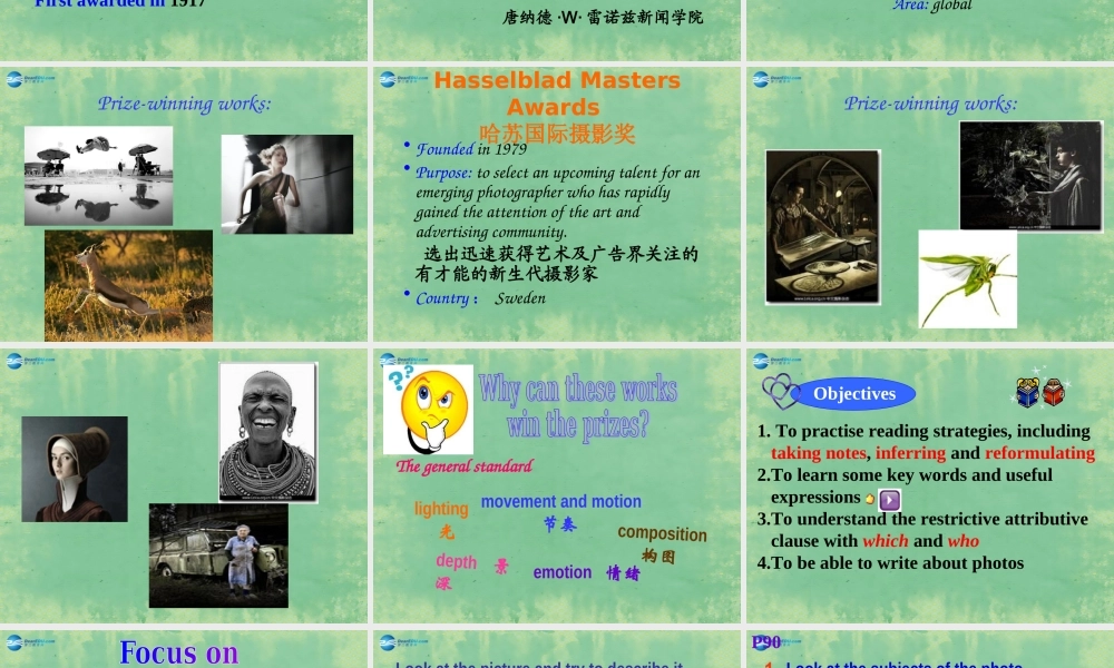 九年级英语上册 Module 11 Photos Unit 2 The photo which we liked best was taken by Zhao Min课件.ppt