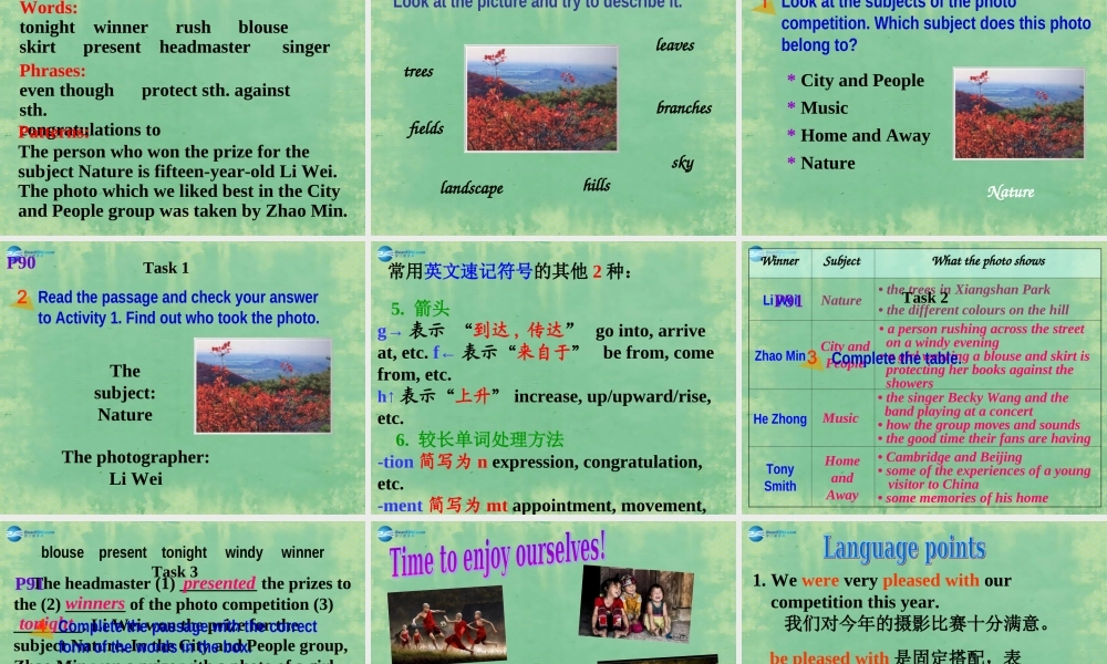 九年级英语上册 Module 11 Photos Unit 2 The photo which we liked best was taken by Zhao Min课件.ppt