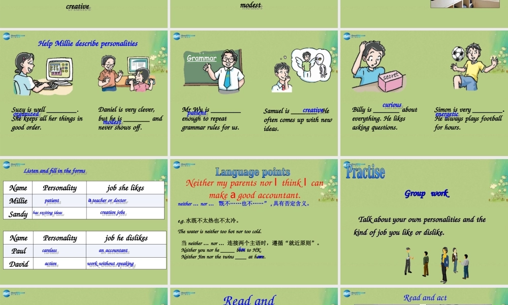 九年级英语上册 Unit 1 Know yourself Welcome to the unit&Comic strip课件 .ppt