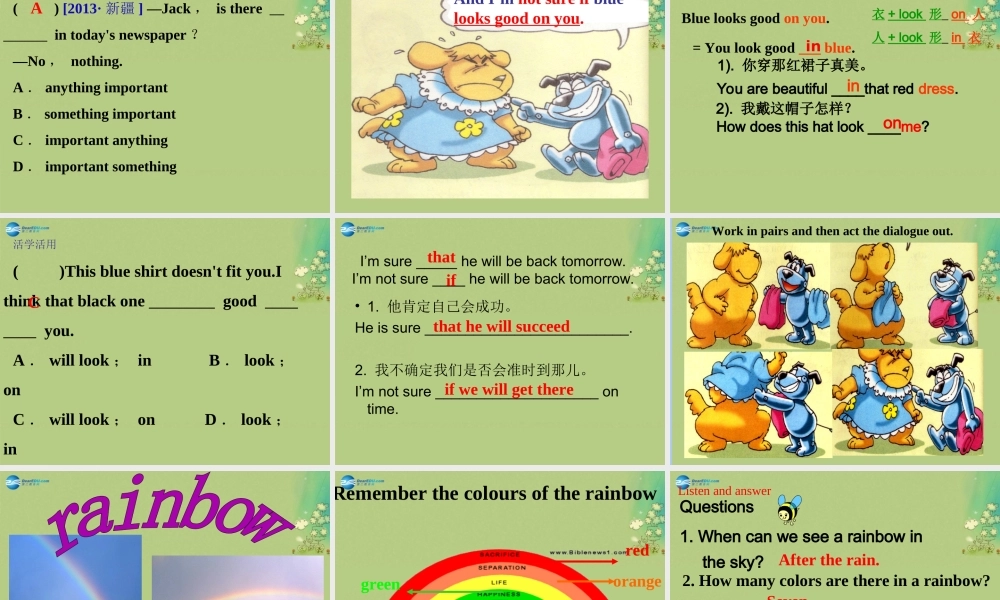 九年级英语上册 Unit 2 Colour comic strip课件 .ppt