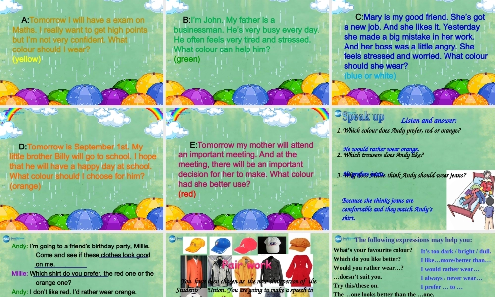 九年级英语上册 Unit 2 Colours Integrated skills课件 .ppt