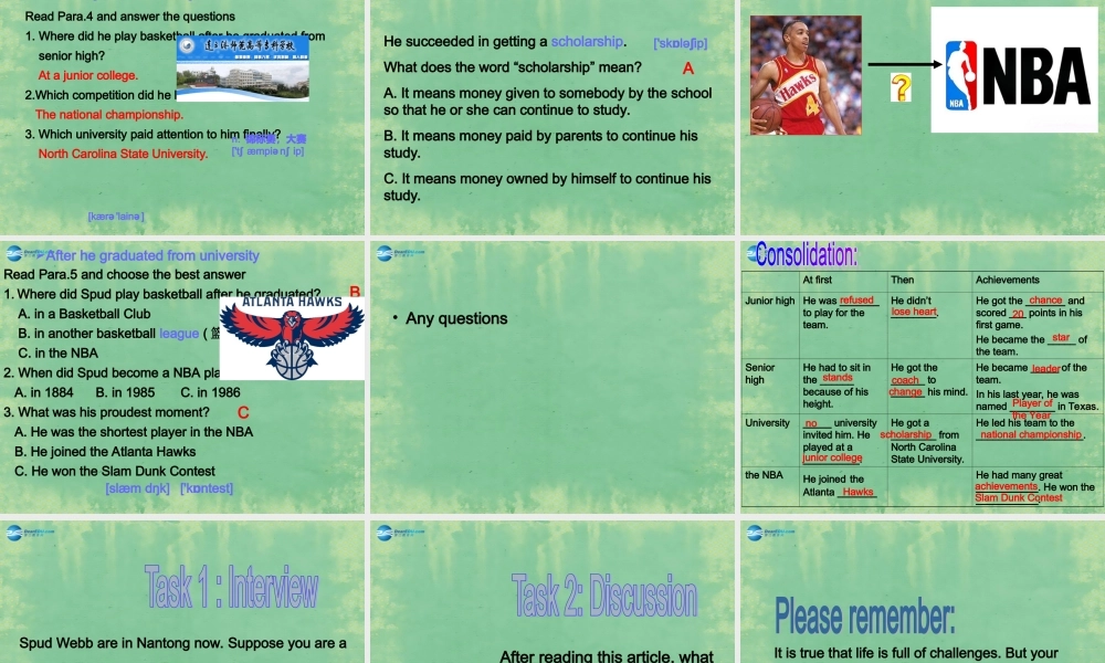 九年级英语上册 Unit 4 Growing up Reading课件 .ppt