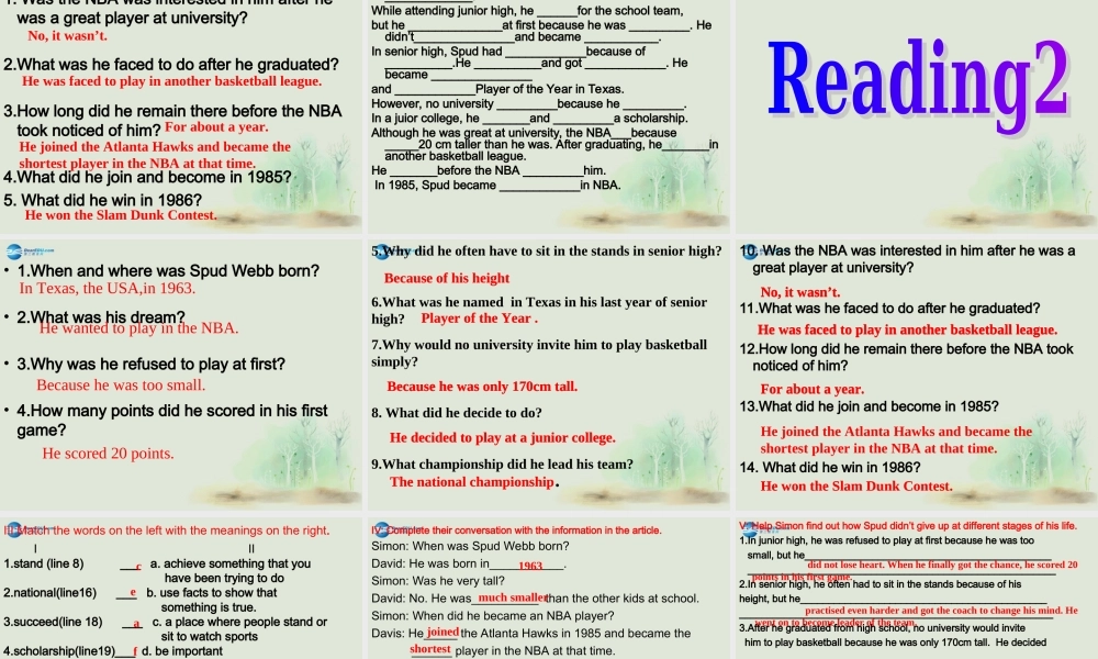 九年级英语上册 Unit 4 Growing up Reading课件1 .ppt