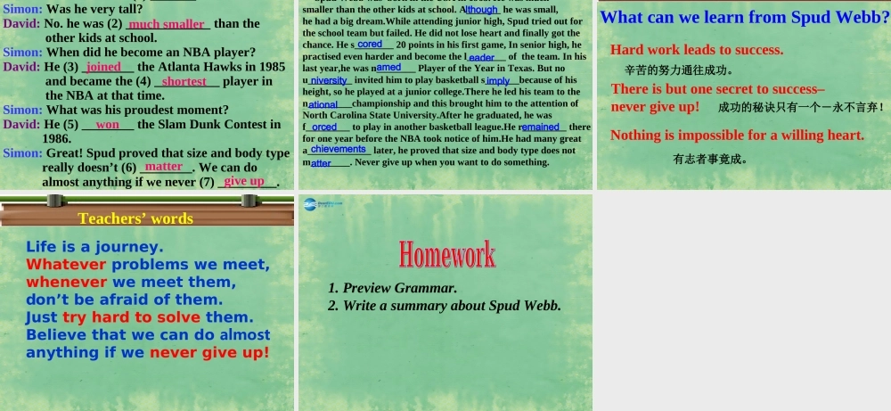 九年级英语上册 Unit 4 Growing up Reading1课件 .ppt