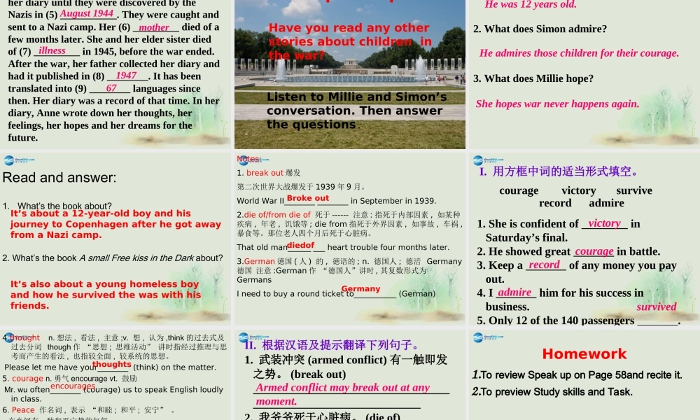 九年级英语上册 Unit 4 Growing up Integrated skills课件 .ppt