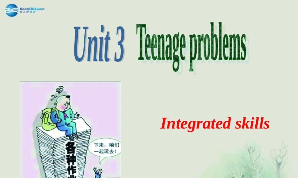 九年级英语上册 Unit 3 Teenage problems Integrated skills课件 .ppt