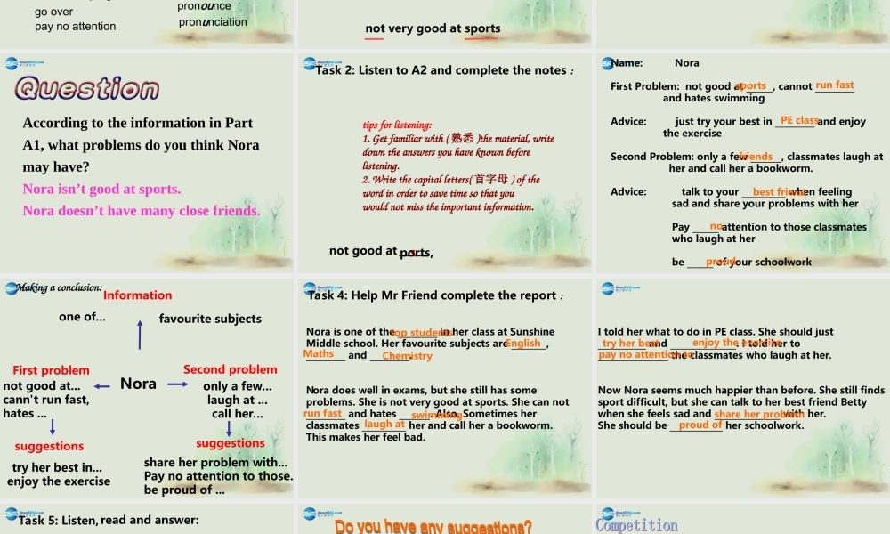 九年级英语上册 Unit 3 Teenage problems Integrated skills课件 .ppt