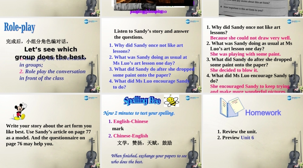 九年级英语上册 Unit 5 Art world Task课件 .ppt