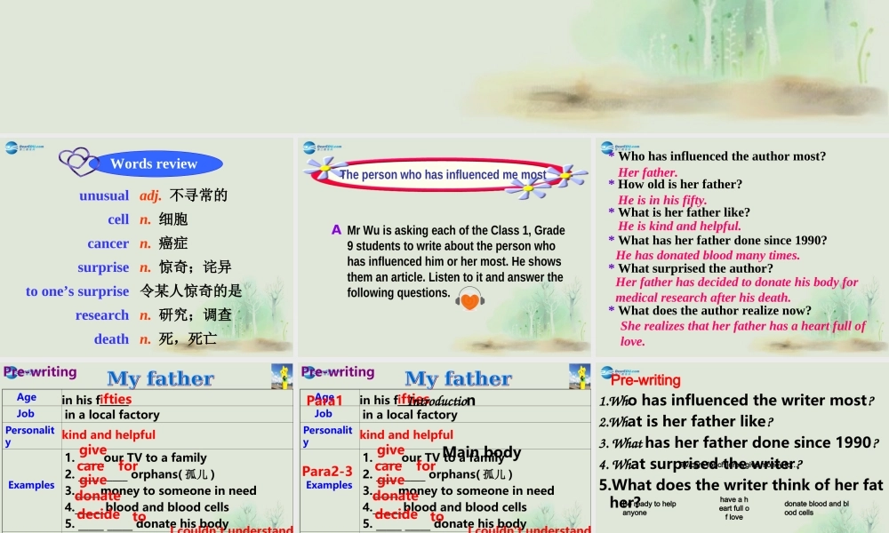 九年级英语上册 Unit 4 Growing up Task课件 .ppt