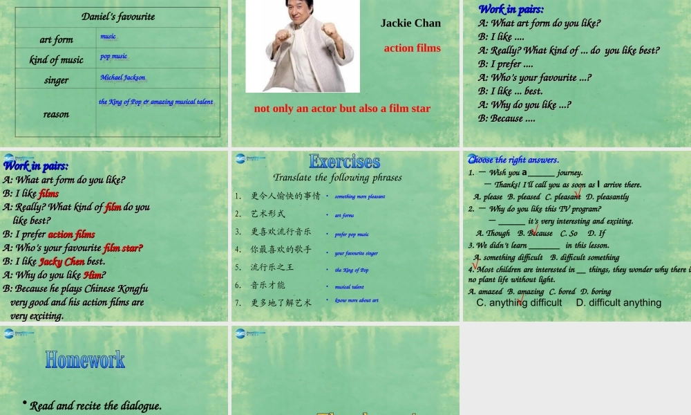 九年级英语上册 Unit 5 Art world Welcome to the unit课件 .ppt