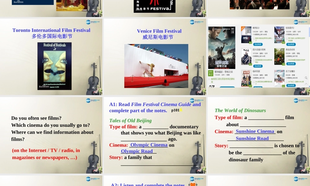 九年级英语上册 Unit 7 Films Integrated skills课件 .ppt