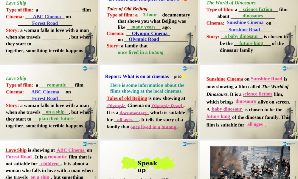 九年级英语上册 Unit 7 Films Integrated skills课件 .ppt