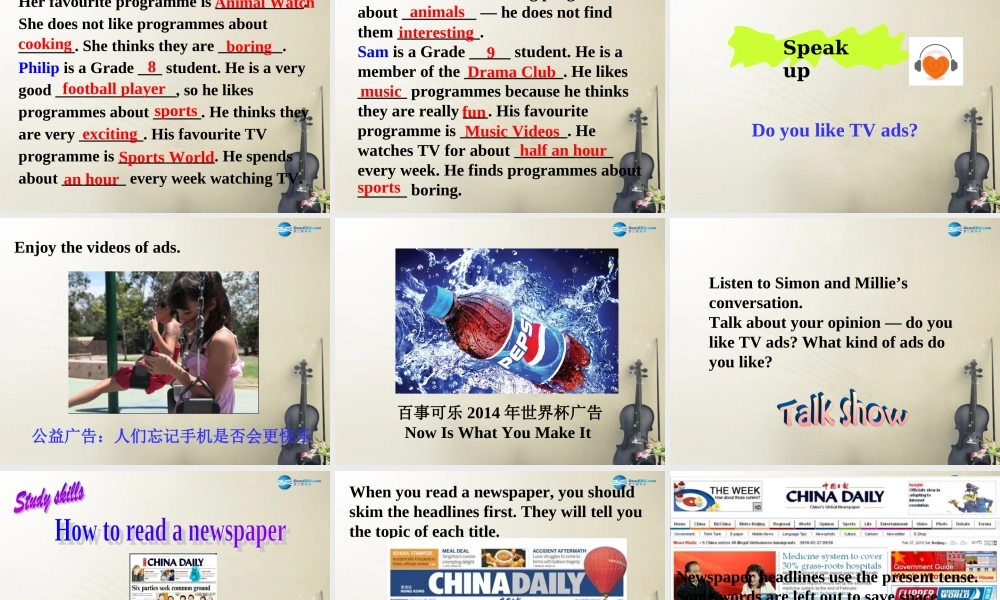 九年级英语上册 Unit 6 TV programmes Integrated skills课件 .ppt