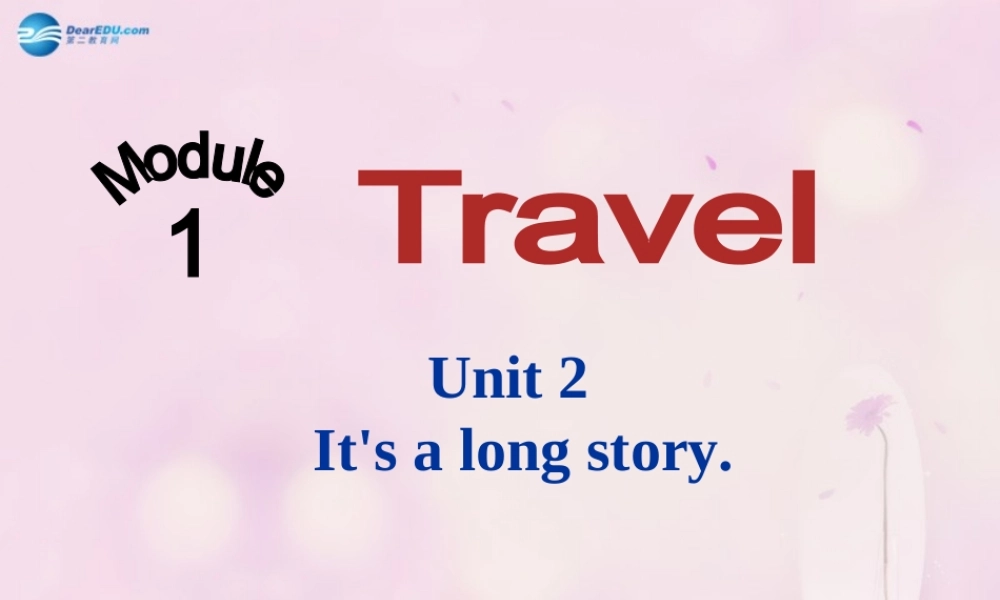 九年级英语下册 Module 1 Unit 2 It’s a long story课件1 .ppt