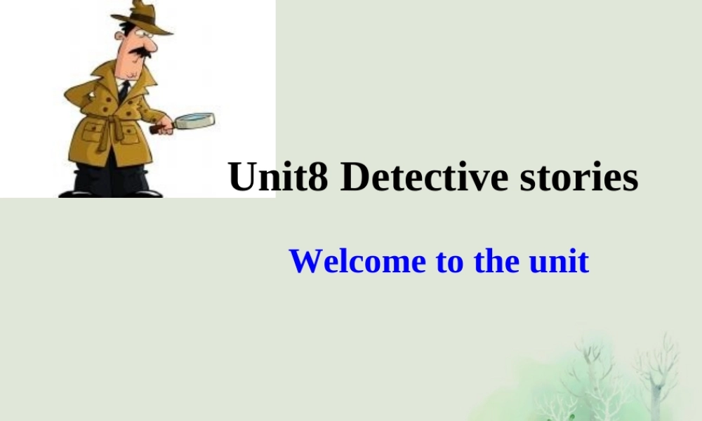 九年级英语上册 Unit 8 Detective stories Welcome to the unit课件 .ppt