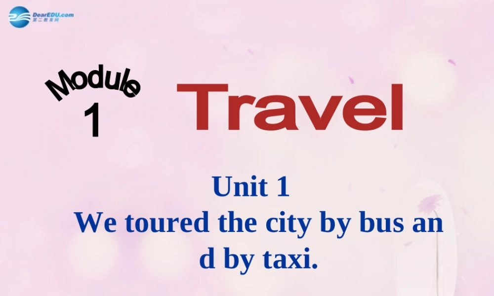 九年级英语下册 Module 1 Unit 1 We toured the city by bus and by taxi课件3 .ppt