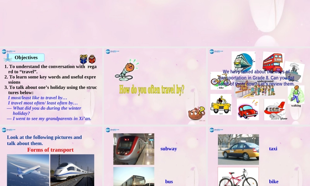 九年级英语下册 Module 1 Unit 1 We toured the city by bus and by taxi课件3 .ppt